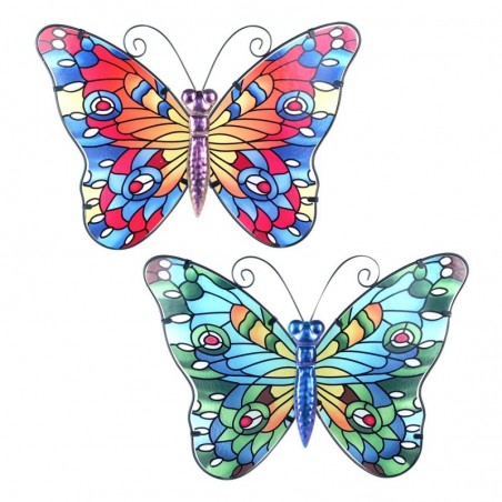 Butterfly 2 Different Large comprend 2 unités d'ornement mural de jardin Collection tropicale