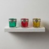 Lot de 3 bougeoirs décoratifs en verre et métal, design élégant pour la décoration intérieure, idéal pour offrir.