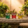 Lot de 3 bougeoirs décoratifs en verre et métal, design élégant pour la décoration intérieure, idéal pour offrir.