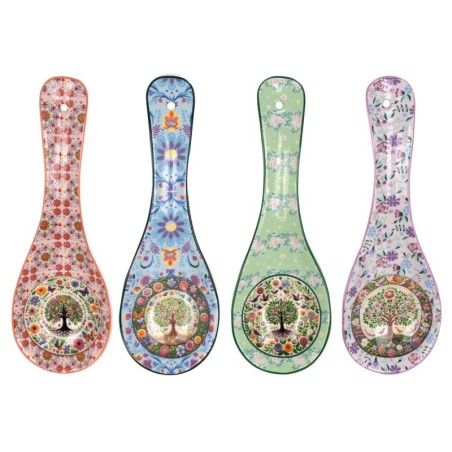 Repose-cuillère Arbre de Vie, design décoratif pour la cuisine, lot de 4 supports, cadeau idéal
