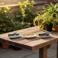 Plateau décoratif chat, lot de 3, design bohème, idéal pour la décoration intérieure, en céramique de haute qualité.