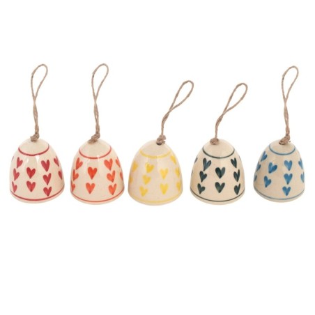 Cloches décoratives multicolores à suspendre, lot de 5, fabrication artisanale, idéales pour la décoration intérieure