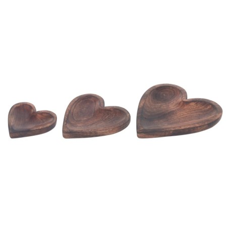 Plateaux décoratifs en bois en forme de cur, lot de 3, polyvalents pour salle à manger, cuisine, salon, cadeau idéal.
