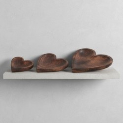Plateaux décoratifs en bois en forme de cur, lot de 3, polyvalents pour salle à manger, cuisine, salon, cadeau idéal.