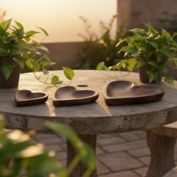 Plateaux décoratifs en bois en forme de cur, lot de 3, polyvalents pour salle à manger, cuisine, salon, cadeau idéal.