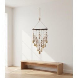 Mobile décoratif en bois en forme de cur à suspendre - Idéal pour la décoration intérieure et comme cadeau original