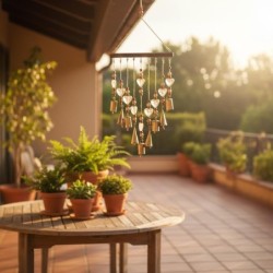 Mobile décoratif en bois en forme de cur à suspendre - Idéal pour la décoration intérieure et comme cadeau original