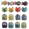 Aimants décoratifs en céramique, 16 pièces, motif ethnique indien, cadeau idéal pour la maison et le bureau.