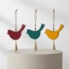 Cloche décorative multicolore à suspendre et oiseau pour jardin et maison - Artisanat indien en bois