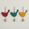Cloche décorative multicolore à suspendre et oiseau pour jardin et maison - Artisanat indien en bois