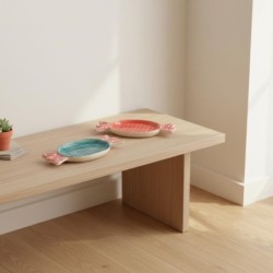 Plateau décoratif bohème en céramique, lot de 2, idéal pour les bonbons et la décoration de table, design élégant et moderne.