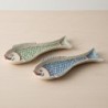 Plateau décoratif en céramique, motif poisson, lot de 2, idéal pour la maison, la cuisine, cadeau original, style bohème
