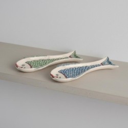 Plateau décoratif en céramique, motif poisson, lot de 2, idéal pour la maison, la cuisine, cadeau original, style bohème