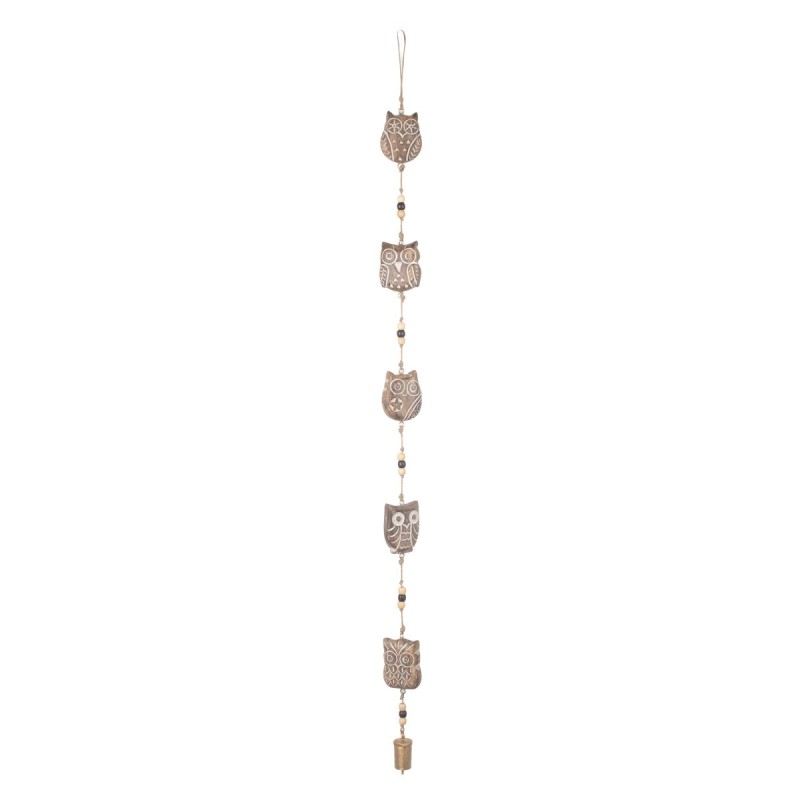Suspension décorative en métal en forme de hibou pour la maison, design ethnique, décoration murale unique, cadeau