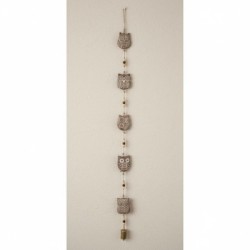 Suspension décorative en métal en forme de hibou pour la maison, design ethnique, décoration murale unique, cadeau