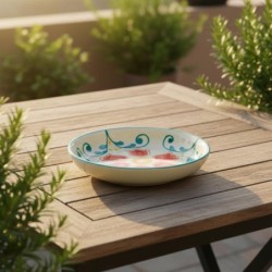 Assiette creuse en céramique au design bohème, vaisselle moderne et élégante, idéale pour les soupes et les pâtes,