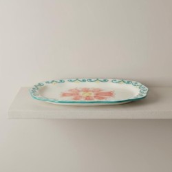 Plateau décoratif bohème en céramique, style moderne et élégant, idéal pour la salle à manger, la cuisine et le salon.