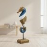 Hippocampe bleu, décoration nautique, figurine en bois, décoration nautique pour la maison, le bureau, cadeau original