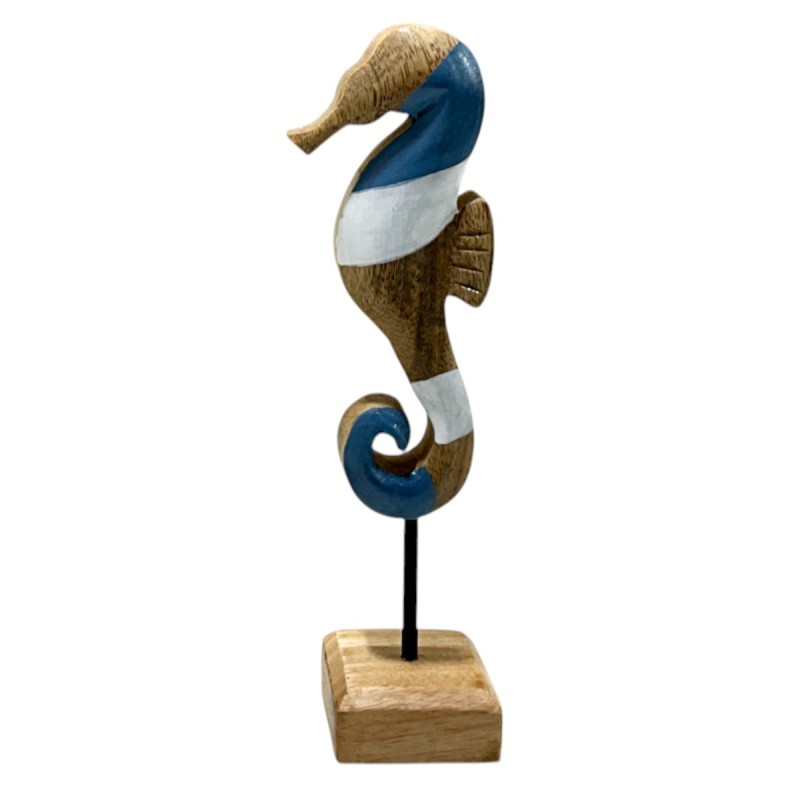 Figurine décorative hippocampe bleu pour la maison - Design nautique, idéale pour la décoration nautique et les objets