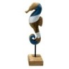 Figurine décorative hippocampe bleu pour la maison - Design nautique, idéale pour la décoration nautique et les objets