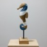 Figurine décorative hippocampe bleu pour la maison - Design nautique, idéale pour la décoration nautique et les objets