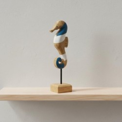 Figurine décorative hippocampe bleu pour la maison - Design nautique, idéale pour la décoration nautique et les objets