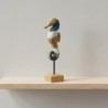 Figurine décorative hippocampe bleu pour la maison - Design nautique, idéale pour la décoration nautique et les objets