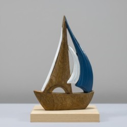 Voilier décoratif en bois pour la maison - Maquette nautique de collection - Idéal comme cadeau et décoration nautique
