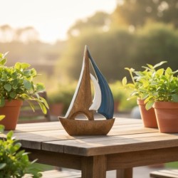 Voilier décoratif en bois pour la maison - Maquette nautique de collection - Idéal comme cadeau et décoration nautique