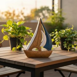 Voilier décoratif en bois pour la maison et le bureau  Modèle de style nautique  Cadeau idéal pour les amoureux de la mer
