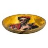 Assiette décorative Femme avec fleurs, idéale pour offrir, design élégant et polyvalent pour la décoration intérieure.