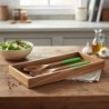 Ensemble cuillère et fourchette en bois d'acacia pour la cuisine, idéal pour servir salades et plats, design ergonomique