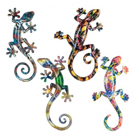 Les lézards en résine multicolores comprennent 4 unités de figurines animales, diverses collections