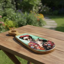 Petite planche à découper de cuisine, idéale pour les femmes, en bois antidérapant, accessoire de cuisine polyvalent.