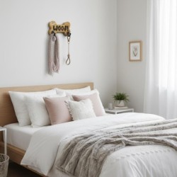 Porte-manteau mural décoratif en forme d'os de chien, design rustique, idéal pour suspendre vêtements et accessoires