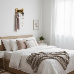 Porte-manteau mural décoratif en forme d'os de chien, design rustique, idéal pour suspendre vêtements et accessoires