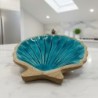 Grand plateau décoratif en coquillages pour la cuisine, organiseur polyvalent, idéal pour une décoration nautique,