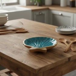 Grand plateau décoratif en coquillages pour la cuisine, organiseur polyvalent, idéal pour une décoration nautique,
