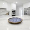 Assiette décorative bleue motif poisson pour cuisine et salle à manger, idéale pour une décoration nautique, en bois durable.