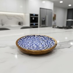 Assiette à poisson décorative en bois, idéale pour la cuisine, design marin, résistante et légère, décoration nautique.