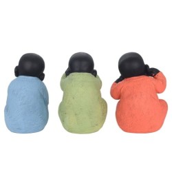 Bouddha je ne vois pas je n'entends pas je ne parle pas Assis Comprend 3 unités Figurines de Bouddhas Collection Orientale