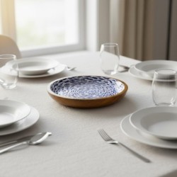 Assiette à poisson décorative en bois, idéale pour la cuisine, design marin, résistante et légère, décoration nautique.