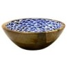 Aquarium décoratif en bois de manguier, idéal pour la cuisine, style marin, accessoire de décoration, bleu