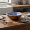 Aquarium décoratif en bois de manguier, idéal pour la cuisine, style marin, accessoire de décoration, bleu