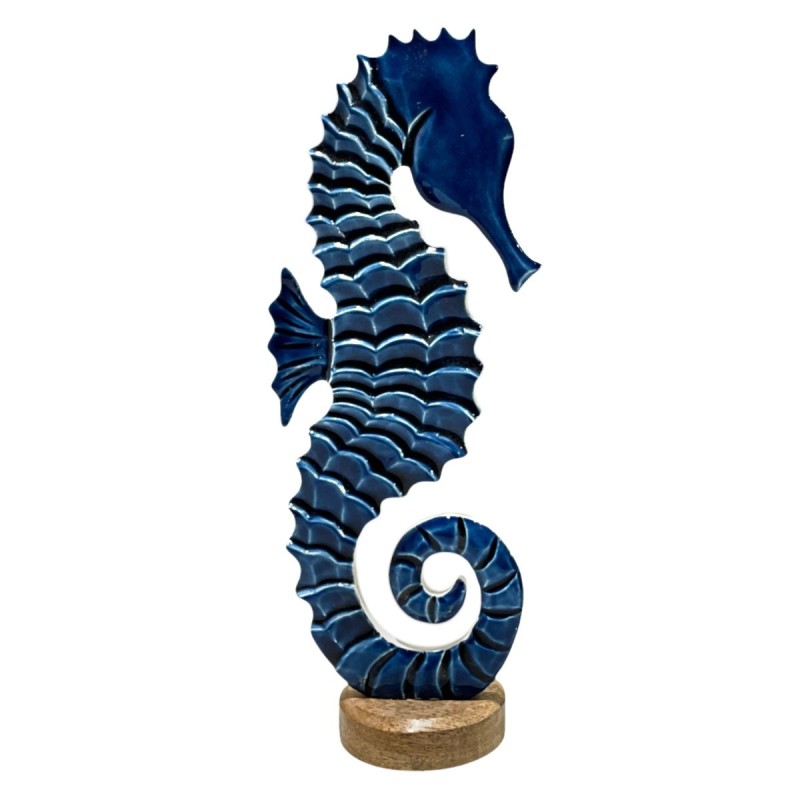 Figurine décorative hippocampe bleu, style marin, décoration nautique pour la maison, le bureau, cadeau original.