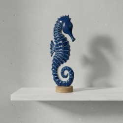 Figurine décorative hippocampe bleu, style marin, décoration nautique pour la maison, le bureau, cadeau original.