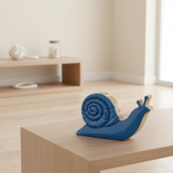 Figurine décorative en bois bleu représentant un escargot, style marin, idéale pour la décoration intérieure, cadeau
