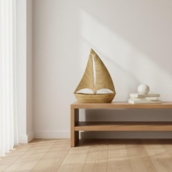 Maquette de bateau décorative en bois, faite main, au design nautique, idéale pour la décoration intérieure, idéale