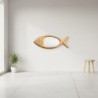 Miroir décoratif en bois de manguier, motif poisson, design unique pour la décoration intérieure, idéal pour le salon,