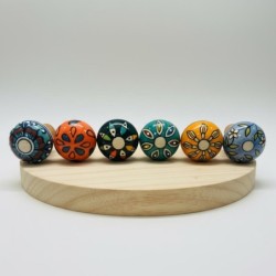 Lot de 6 bouchons à vin décoratifs, multicolores, idéals pour offrir, réutilisables, en céramique.